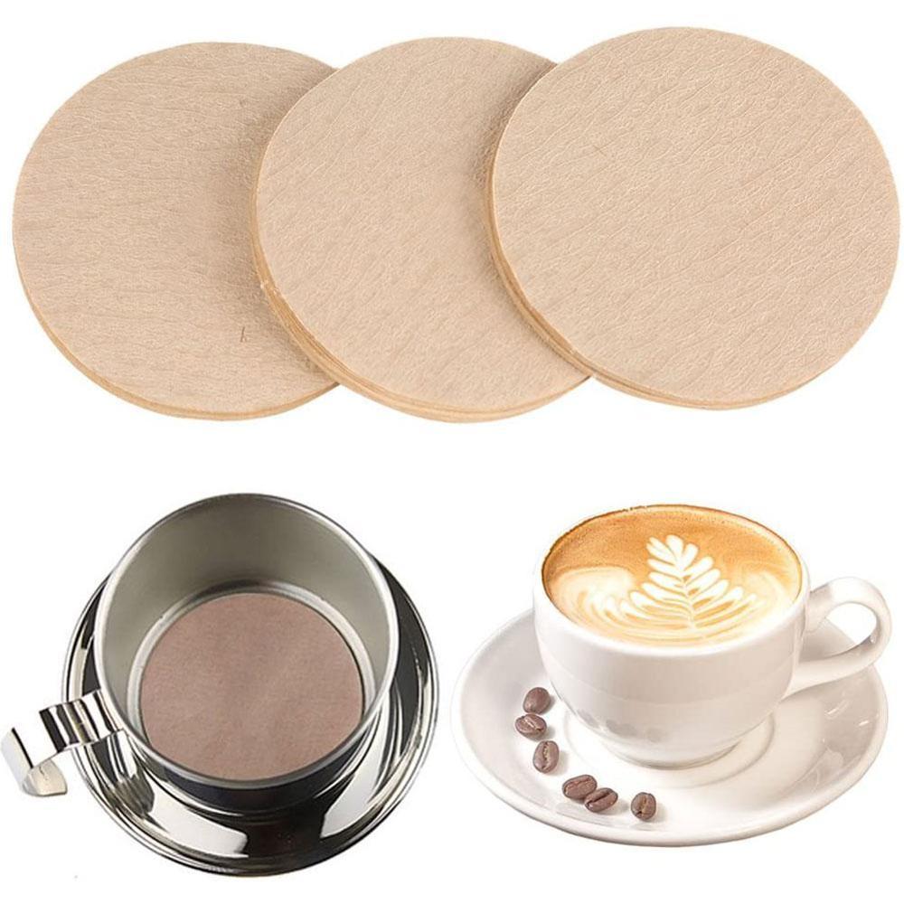 Papier à café rond 100 pièces/ensemble, 56 Mm 60 Mm 68 Mm pour cafetière expresso V60, goutteur, filtres à café, outils Moka Pot, filtre en papier