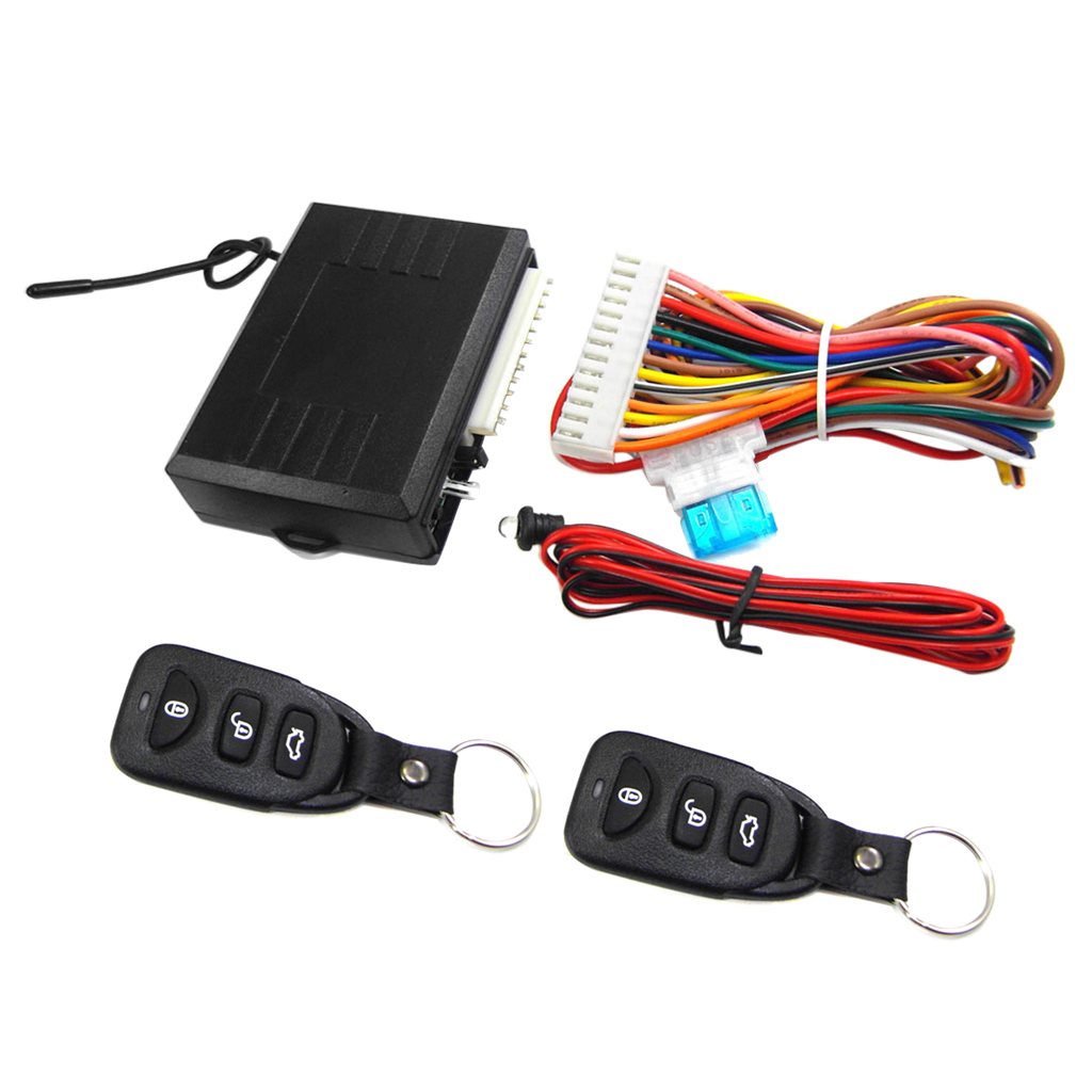 Universal Car Alarm Security System Keyless Entry + 2 Remote Control Burglar