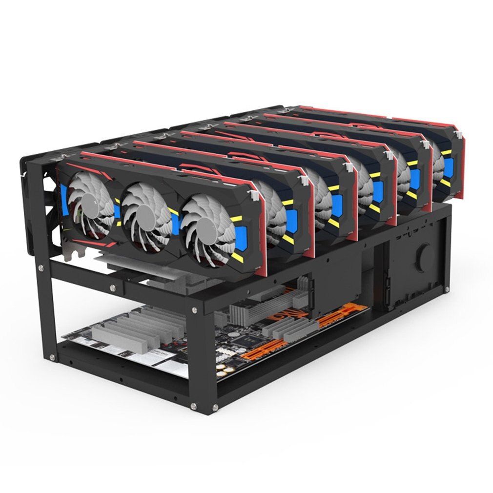 Étagère de minage Ethereum ouverte 6GPU, facile à installer, accessoires outils, cadre de Structure robuste, vernis de cuisson artisanat