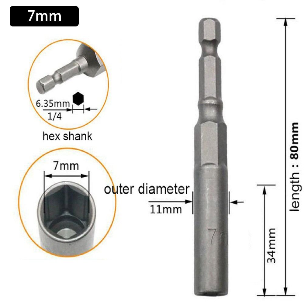 1Pcs Drive Socket Hex Socket Magnetic Nut Screwdriver 1/4" Hex Key Drill Bit Adapter 80mm Length Pneumatic Tool Accessory: Dark purple