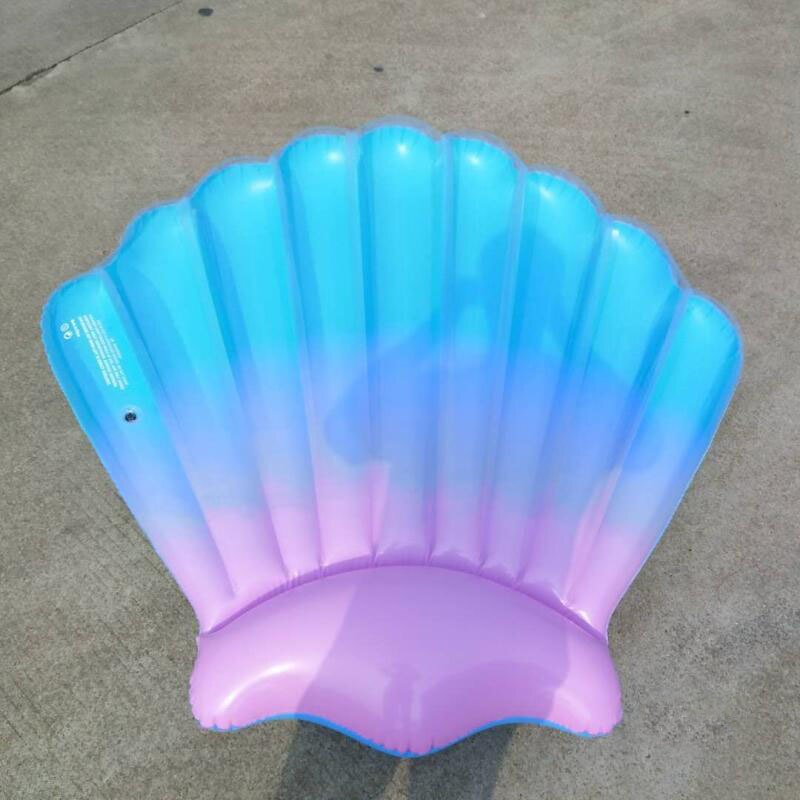 Giant Purple And Blue Scallop Shell Inflatable Swimming Pool For Adults Summer Beach Toys Water Sports Lounger Floating Island