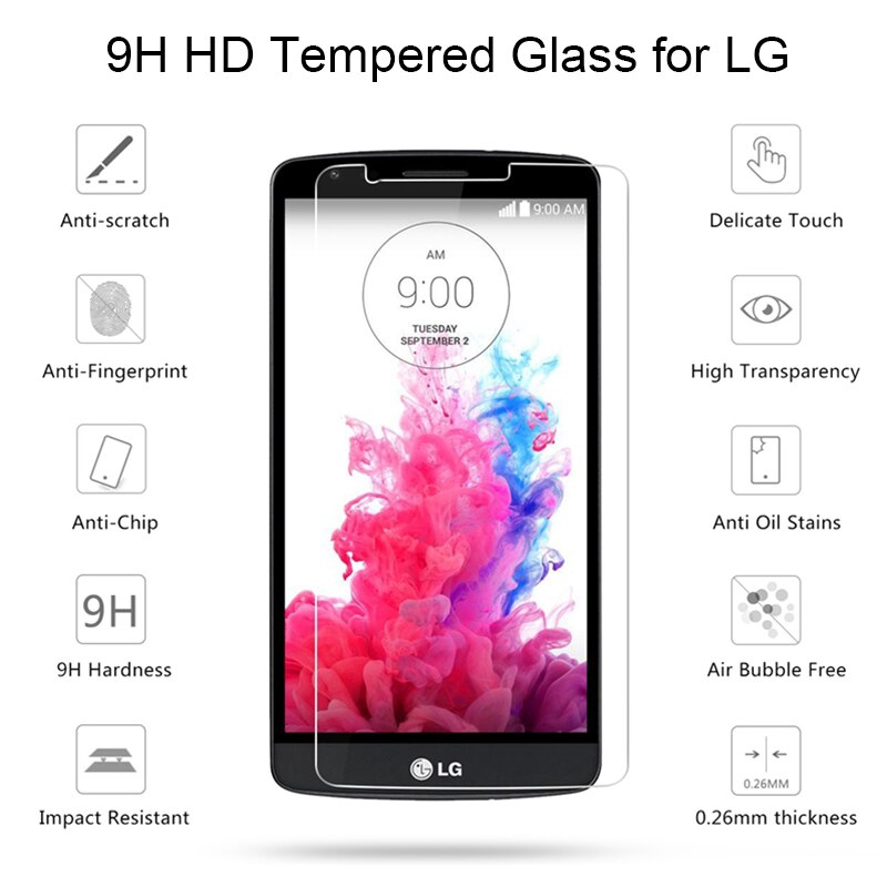 9H Screen Protector for LG G3 Stylus G3S G2 Mini Tempered Glass for LG G4 Mini G4C G4S G4 Stylus Phone Protective Glass Film
