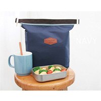 Lunch Bags Handbag Tote Portable Insulated Pouch Cooler Waterproof Food Storage Bag Student School Food Storage Bags: Navy Blue
