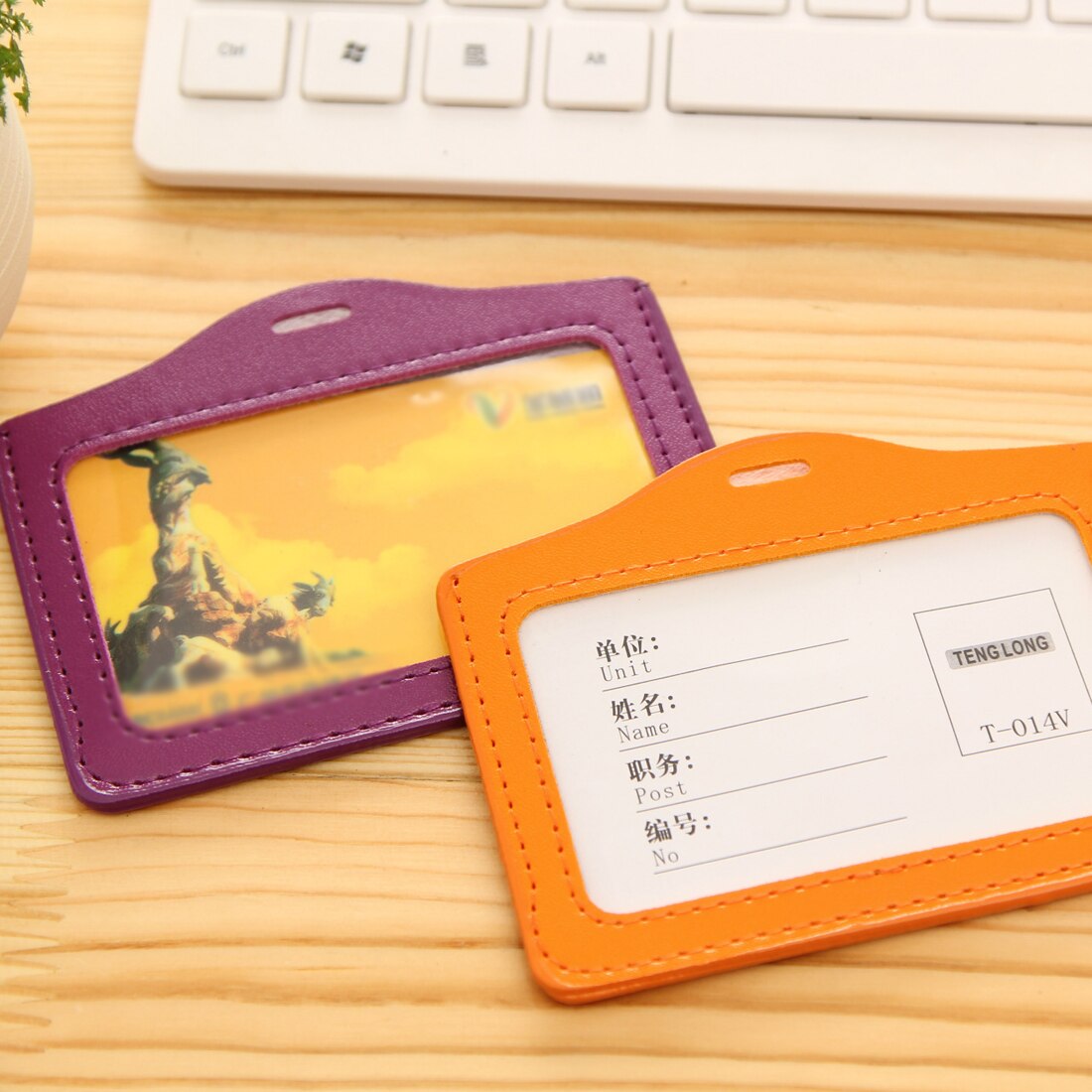 Universele Kleurrijke Pu Leer Creditcardhouders Bankkaart Neck Strap Card Id Houder Studenten Kids Identiteit Badge Card Cover