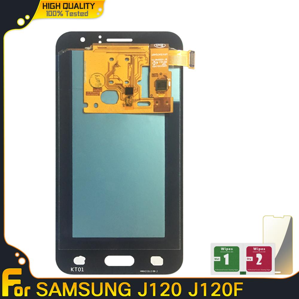 Super AMOLED LCD Voor Samsung Galaxy J1 J120 J120F J120DS J120G J120M J120H Lcd-scherm Touch Digitizer Vergadering