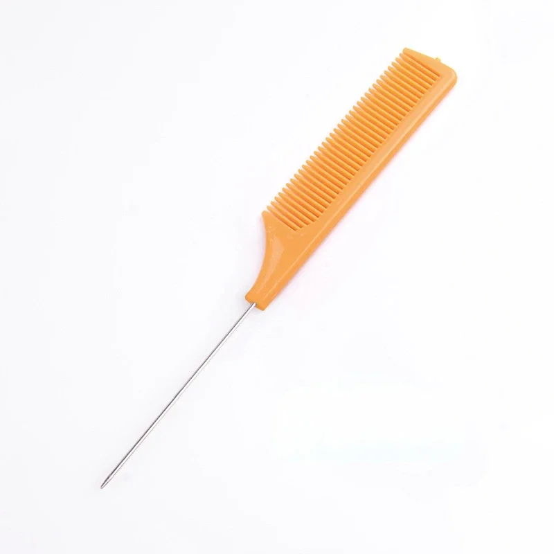 Peine de cola de pelo , peine de corte de pelo de salón , peines de estilismo para el cuidado del cabello de salón con pinchos de acero inoxidable: Castaño