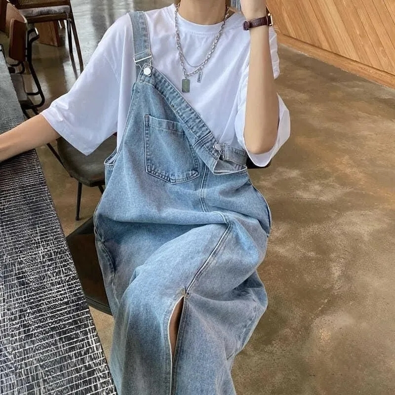 Frühling Sommer Denim Insgesamt Kleid Frauen Ärmellose Jeans Kleider Weibliche Feste Unterhose Beiläufige verlieren Spaghetti Gurt Kleider