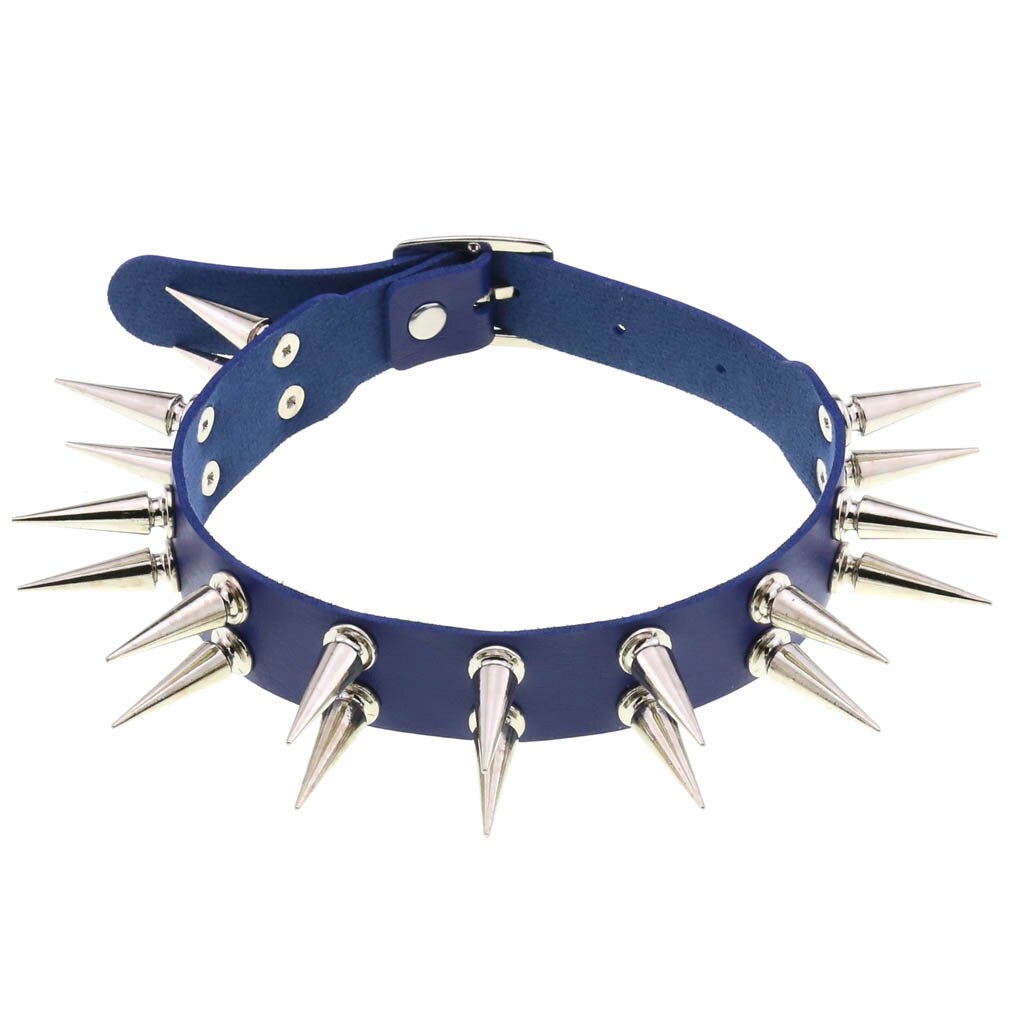 DIEZI Gothic Sexy 16 kolorowa skóra PU naszyjnik kobiety w stylu Vintage moda nit wisiorek w kształcie gwiazdy Choker naszyjniki 2021 nowa biżuteria: blue