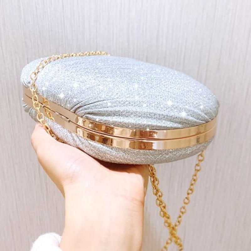 Dames diamanten avond clutch tas vrouwen bruiloft glanzende handtassen bruids geplooide portemonnee tassen ketting schoudertas