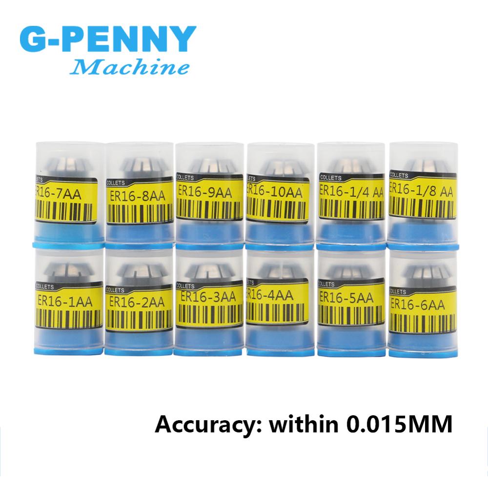 ER16 collet chuck set 12cs from 1mm to 10mm high Precision 0.008 Spring Collet for CNC milling lathe tool and spindle motor