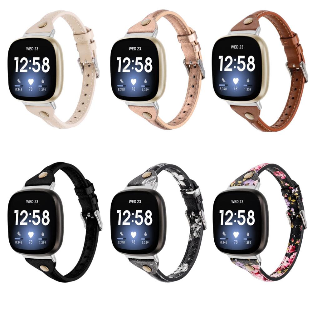 For fitbit versa 3 smartwatch t-formet lærremme for fitbit versa 3 smartwatch stålspennereim for fitbit sense-tilbehør