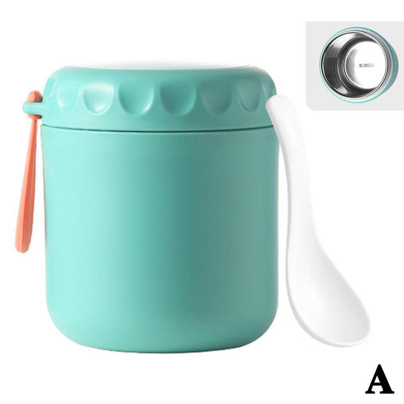 430Ml Thermische Lunchbox Voedsel Container Met Lepel Levert Geïsoleerde Stalen School Soep Vacuüm Box Lunch Cup Cup L r5B8: A