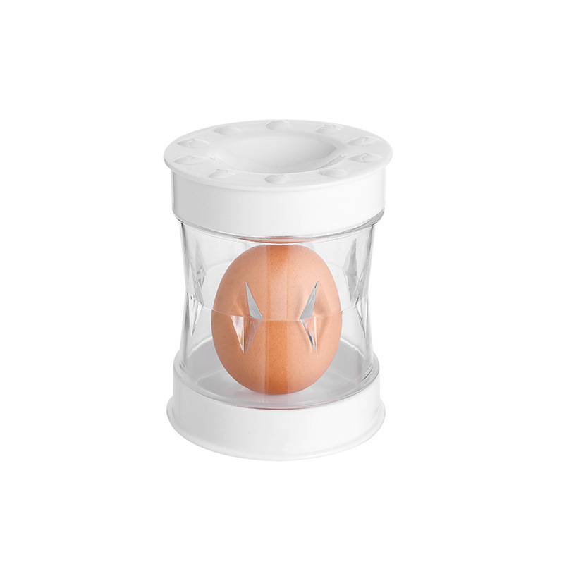 Automatisk Eierskreller Hånddrevet - Kokte Egg Eggeskall Separator Skreller Maskin Eggåpner Verktøy: Hvit