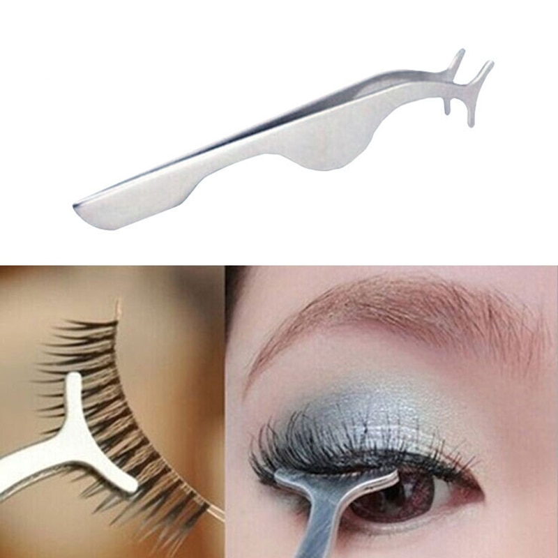 1Pc Beauty Tool Multifunctionele Valse Wimpers Wenkbrauwen Roestvrij Staal Auxiliary Pincet Clip Accessoires WA814 P50