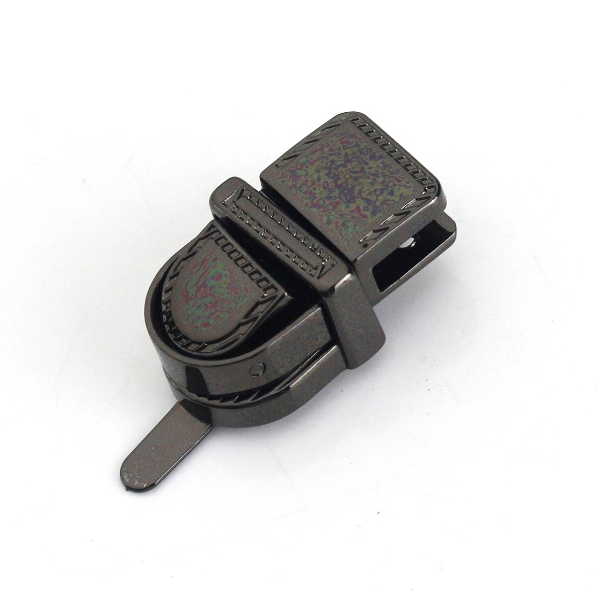 1pcs Metal Style Push Lock Tongue Lock Clasp Closure Parts for Leather Craft Women Bag Handbag Purse Hardware Accessories: Black Nickel
