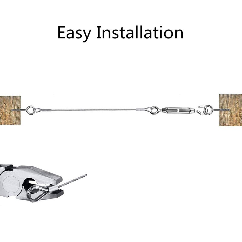 Garden Wire/Picture Wire/Wire Trellis Kit,30M Heavy Duty Stainless Steel Cable Rope, Lag Screw Eye Screw