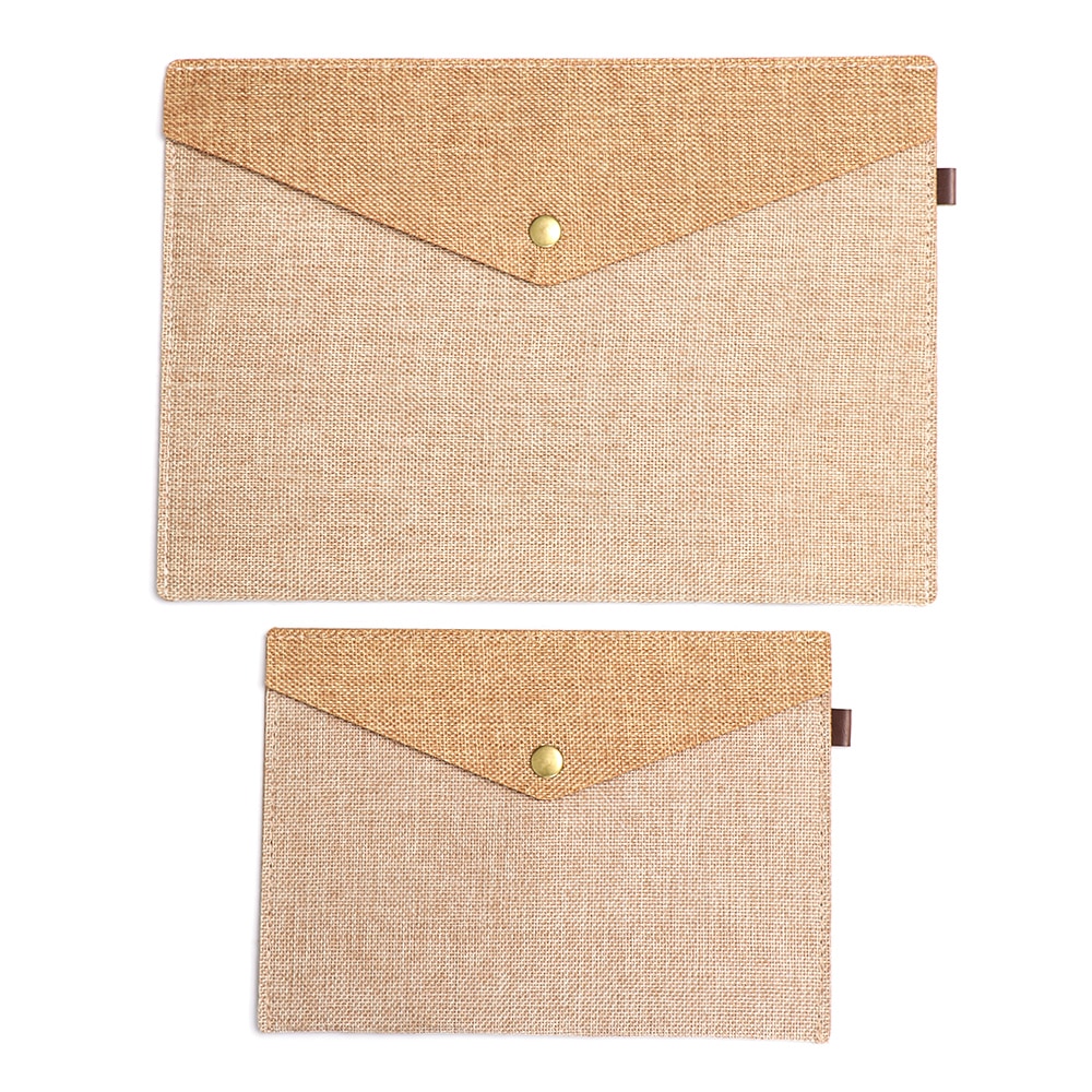 1PC Simple A4/A5 Big Capacity Document Bag Imitation Linen Canvas Felt File Bag Briefcase File Folders Office Supply