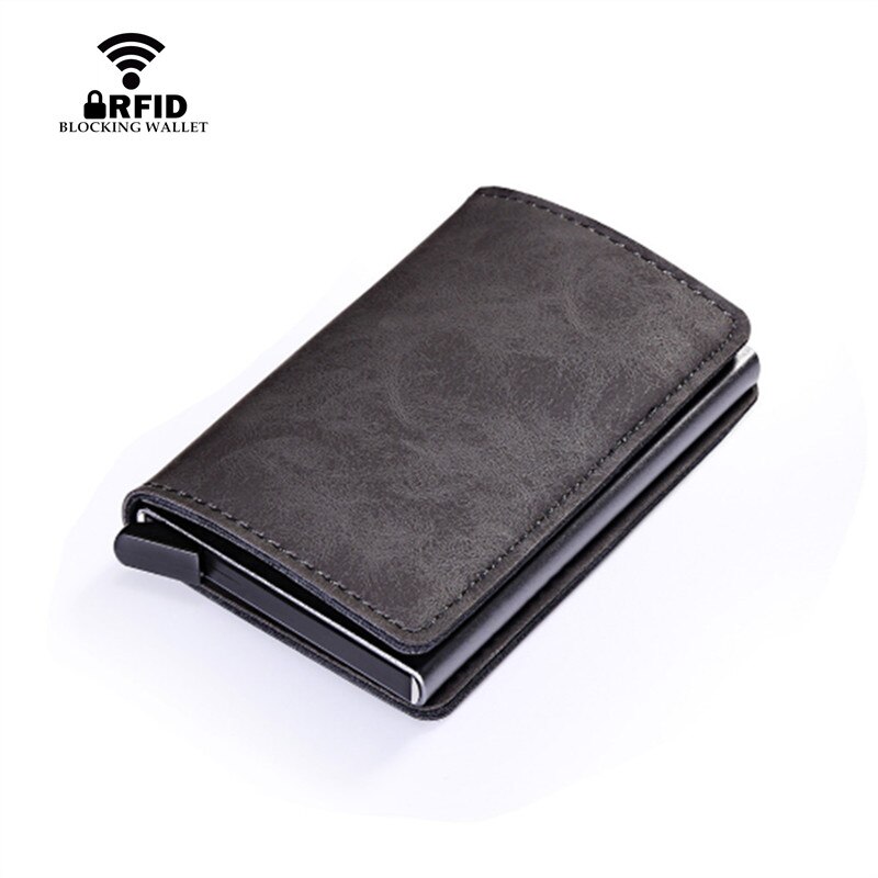 Bisi Goro Metalen Id Credit Card Houder Met Rfid Vintage Card Case Automatische Money Cash Clip Mini Portemonnee Business card Case