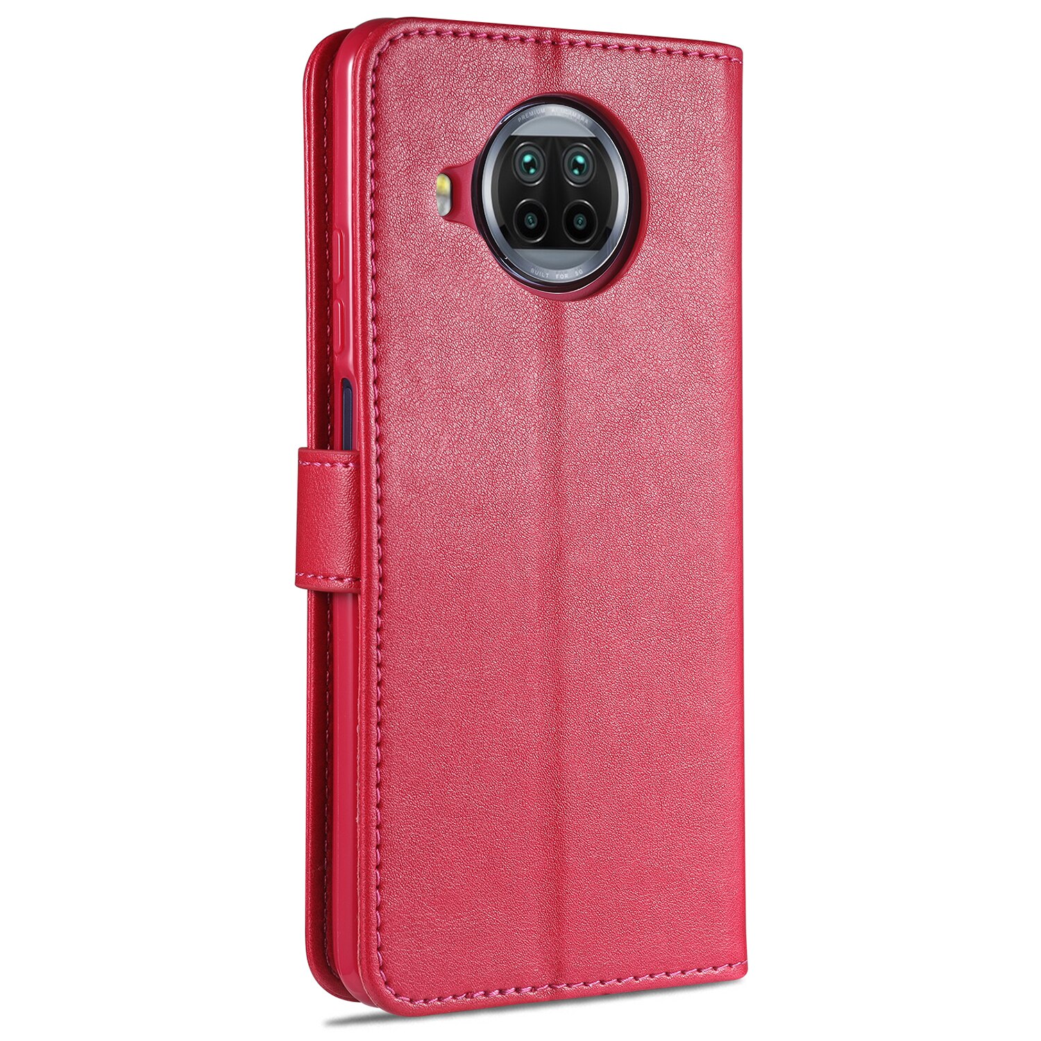 Azns Case Flip Cover Leather Case Voor Xiaomi Mi 10T Lite 5G Pu Lederen Telefoon Tassen Beschermende Holster voor Xiaomi Mi 10T Lite 5G: Rose Red / Case add Glass Film