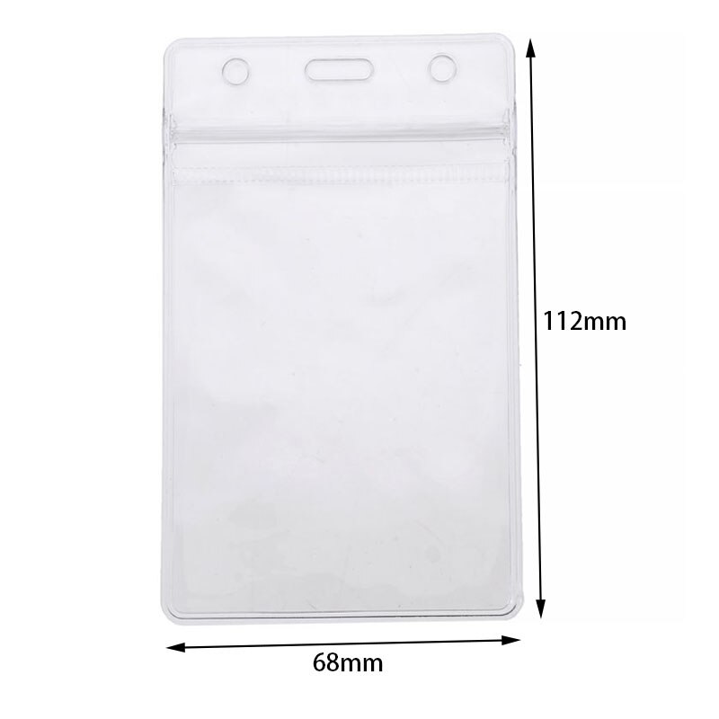 10pcs ID Card Holder Transparent PVC Work Permit Badge Holder Bank Credit Card Protection Case Waterproof For School Supplies: Vertical 112x68mm