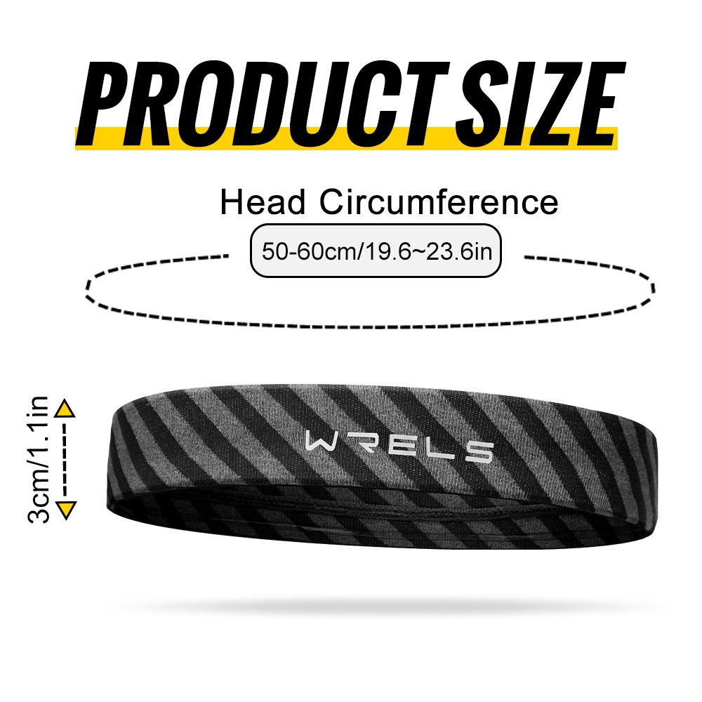 WRELS Sporthoofdbanden Antislip Vochtafvoerende Workout Zweetbandjes voor Hardlopen Yoga Sneldrogende elastische zweethaarband