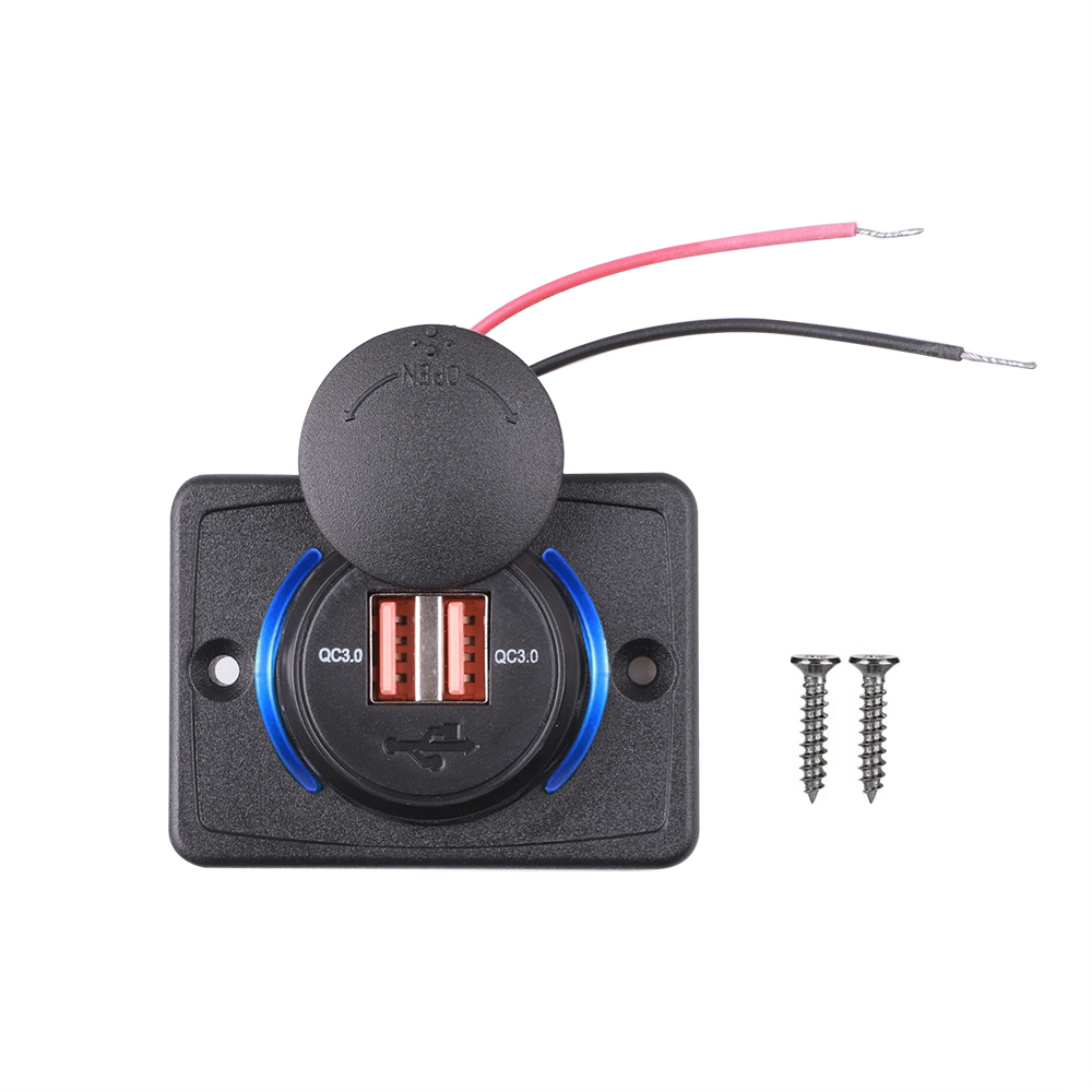 12-24V Dual Ports Car Charger Socket USB Charger Outlet Power Adapter with Sliding Cap for Car Motorcycle Truck ATV RV Boat: WHITE