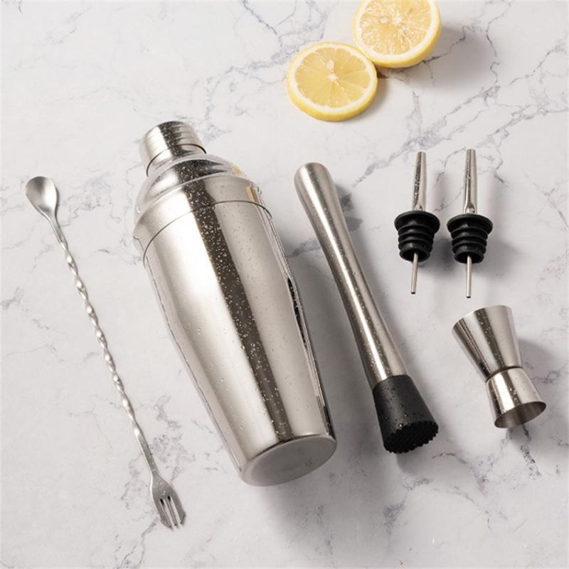 Stainless Steel Cocktail Shaker Set Mixer Wine Martini Boston Shaker Bartender Drink Party Bar Barware Tools Accessories 750ML