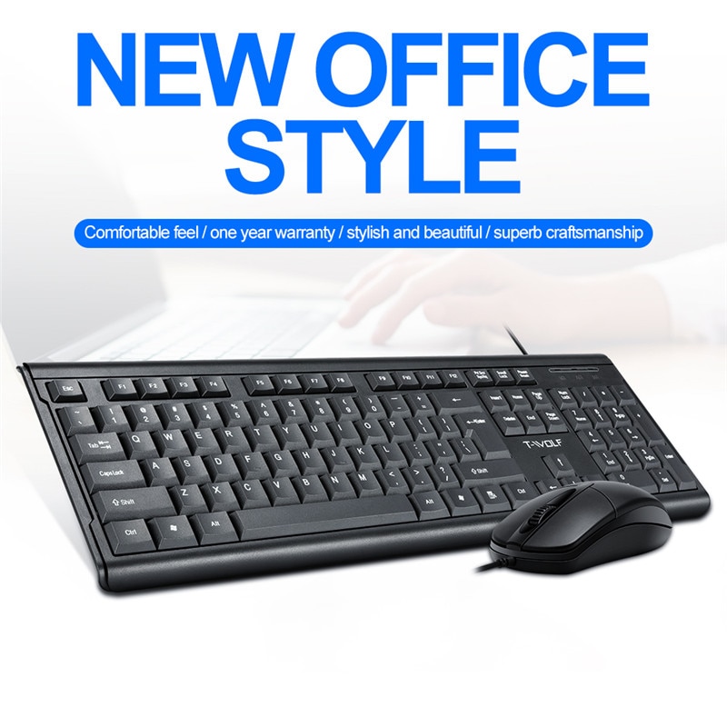 Wired Keyboard Mouse Computer Office Russian Español Set Backlight Gaming Mechanical Feel USB 104 Keycaps Laptop Bundle Keyboard