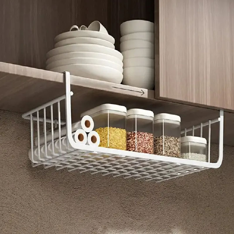 Kitchen storage rack dormitory storage artifact hanging layered seasoning hanging basket hanging cabinet bottom hanging rack