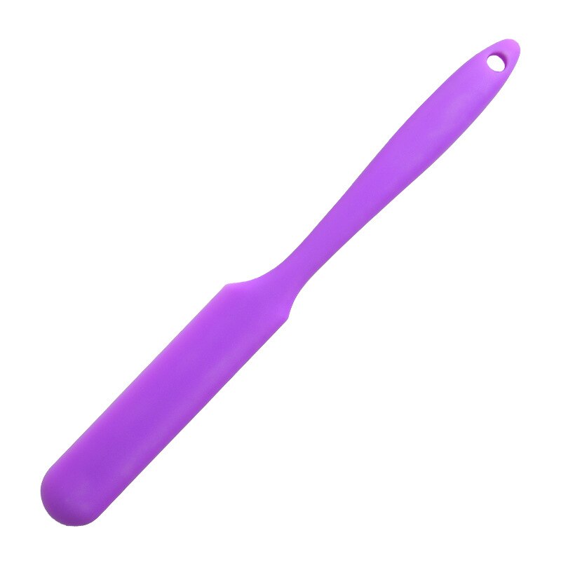 Colorful Good Silicone Scraper Long Scraper Butter Knife Scraper Cake Making Accessories Baking Scraper Tool Cake Scraper Tool: Purple