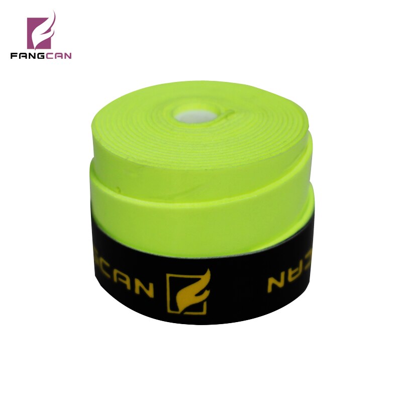 FANGCAN-empuñadura de PU para raqueta de tenis, antideslizante, absorbe el sudor, envoltura de agarre de mano con orificios de ventilación, 3 uds.: Fluorescent yellow