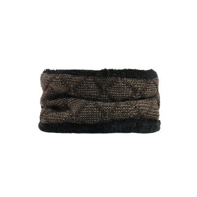 nouvelle de luxe tricot Beanie chapeau écharpe hommes hiver Plaid Plus velours écharpe épaissir couverture Cap écharpes Ski Bone: khaki scarf