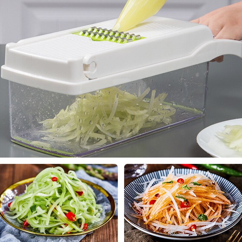 Vegetable Cutter multifunctional Upgrade Kitchen Gadgets Press Steel Blade Potato Peeler Carrot Grater Kitchen Accessories