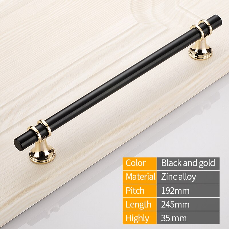 Black cabinet handle copper brushed kitchen cabinet door handle furniture drawer pull hardware pull rod handle: Red