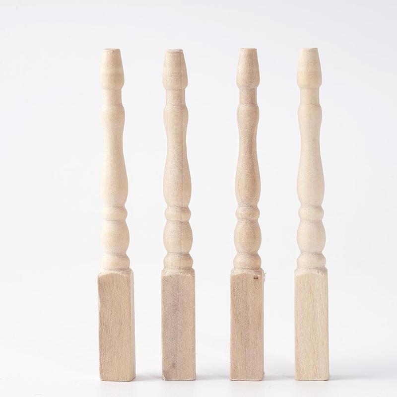 Dongzhur 1: 12 puppenhaus 4 Stück Mini Möbel Zubehör Mini Möbel Zubehör Tisch Bein Tisch Fuß Hülse Holz Puppe Zu