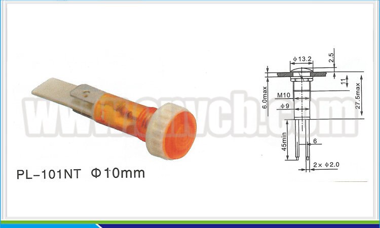 10mm dia indicator light 220v pilot light plastic warning light neon lamp indicator pin terminal small light Car Auto Vehicle