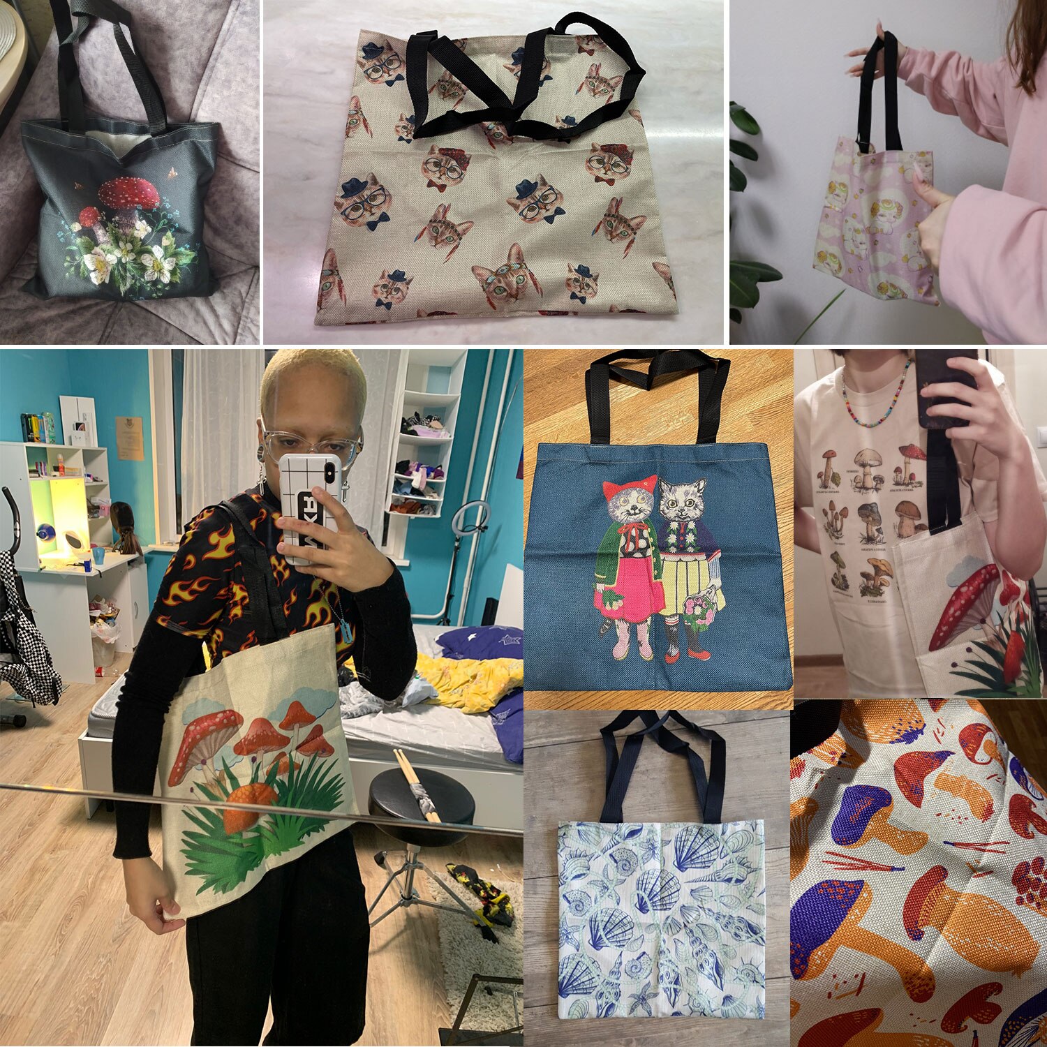 Exclusieve Olieverf Hond Print Boodschappentassen Voor Boodschappen Papillon Pug Retriever Print Vrouwen Schoudertas Handtas Grote Capaciteit