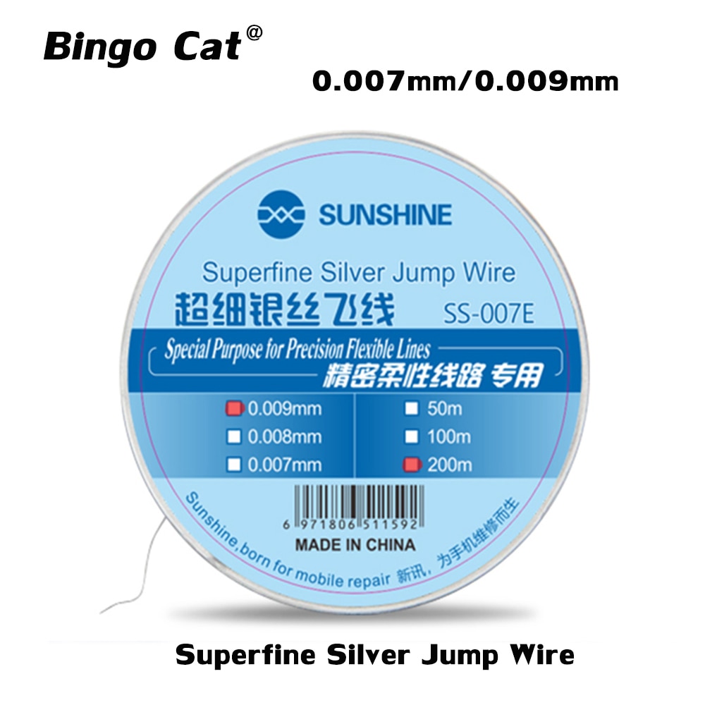 0,007mm 0,009mm 0,01mm Super Silber Lot springen Draht Ultra-feine Fliege Linie Präzision Schaltung Gewidmet Telefon reparatur Werkzeug