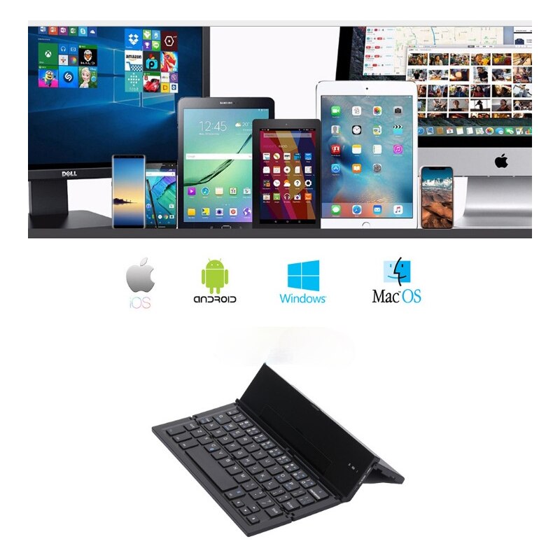 Składana klawiatura Bluetooth przenośna składana klawiatura bezprzewodowa dla Windows, Android, IOS,Laptop wiele kolorów do wyboru