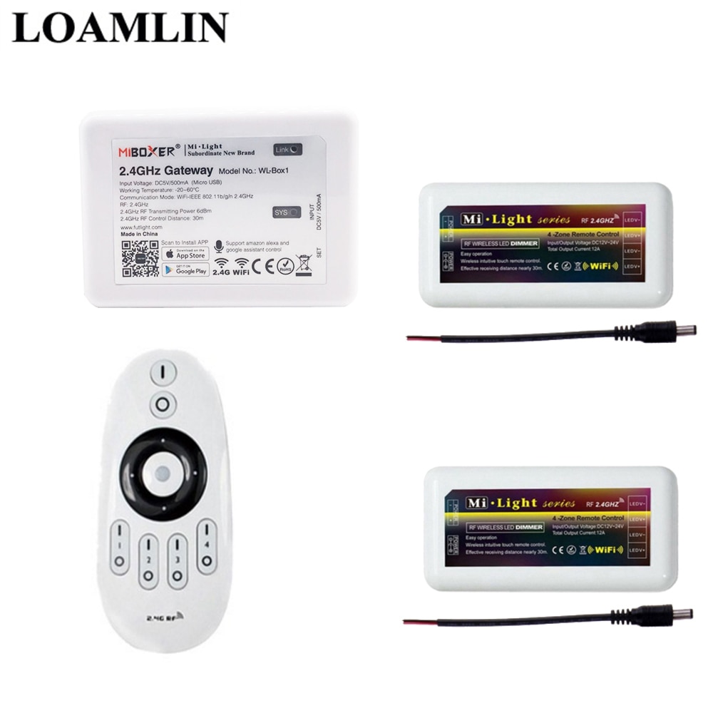 Led Controller Mi light Remote 2.4G WIFI IBOX2 Control DIM Controller For Single Led Strip DC12-24V