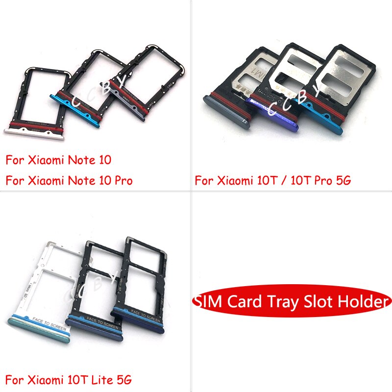 For Xiaomi Mi Note 10 Pro Lite Ultra 10T 5G Sim Card Tray Slot Holder Socket Replacement Parts