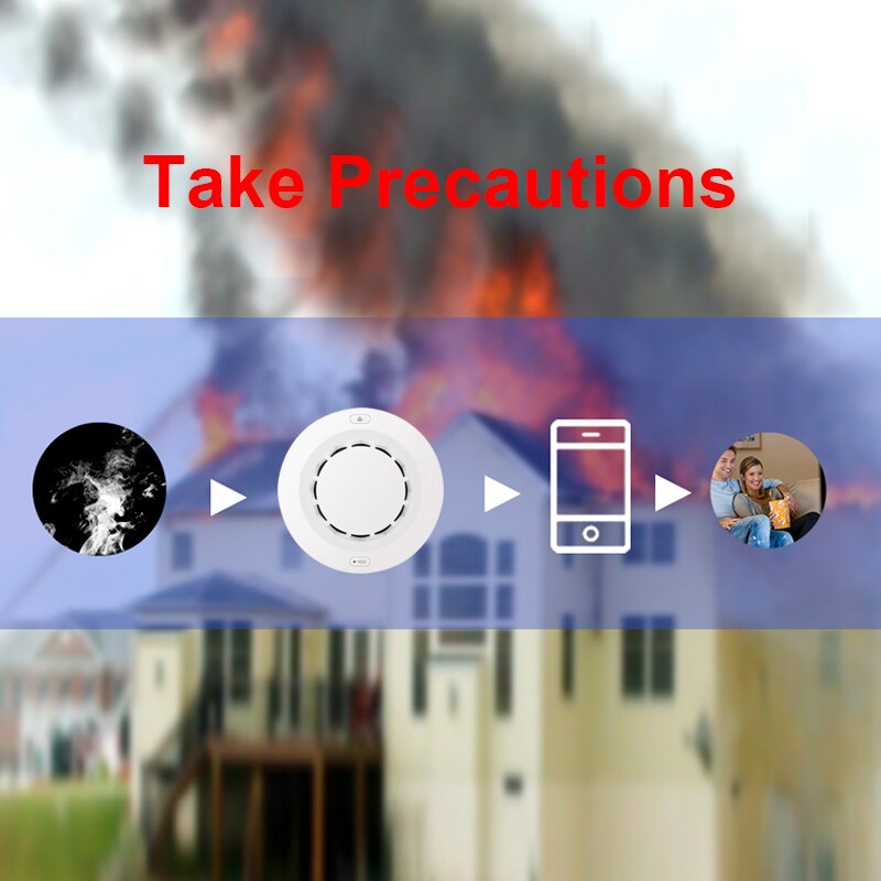 Independent Smoke Detector Sensor Fire Alarm Home Security System Firefighters Tuya WiFi Smoke Alarm Fire Protection