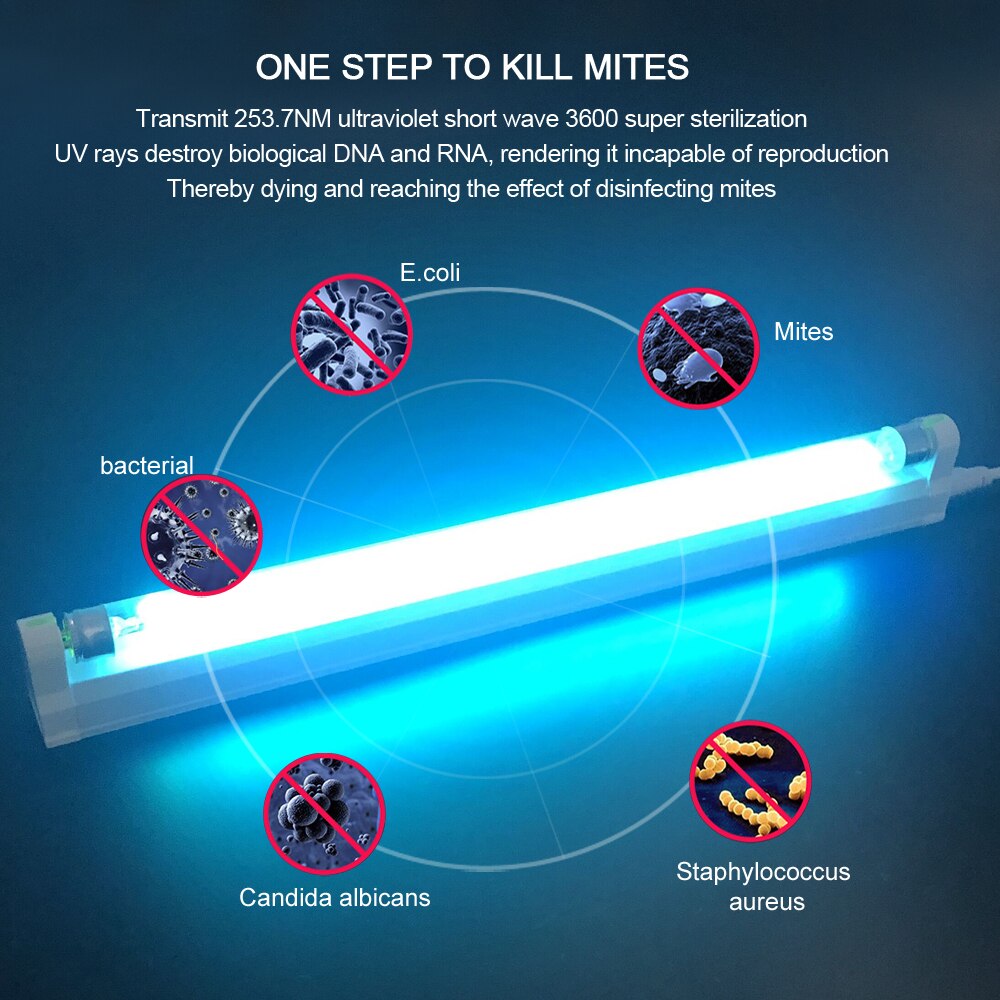 2 Stuks 220V 240V Uv Licht T5 Buis 6W 8W Led Ultraviolet Kiemdodende Licht Uv Lamp sterilisatie Uvc Quartz Lamp Bactericide Lamp