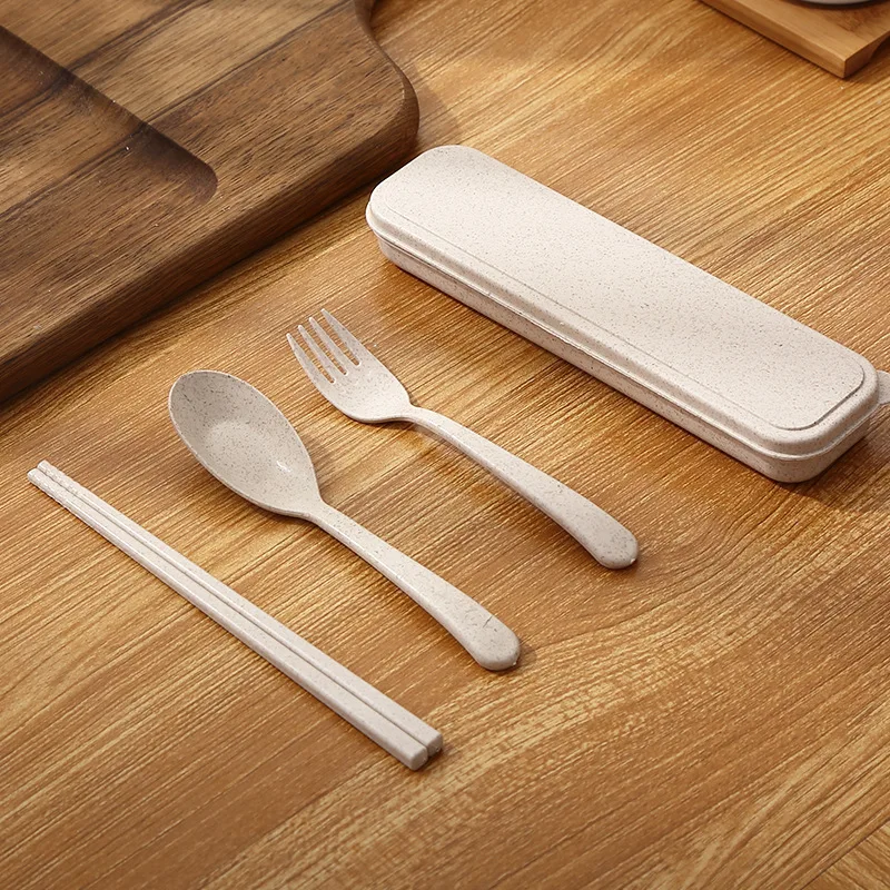 Juego de utensilios para acampar, juego de utensilios reutilizables con estuche, juego de cubiertos, tenedores, cuchara, vajilla, palillos para viajes, picnic, camping