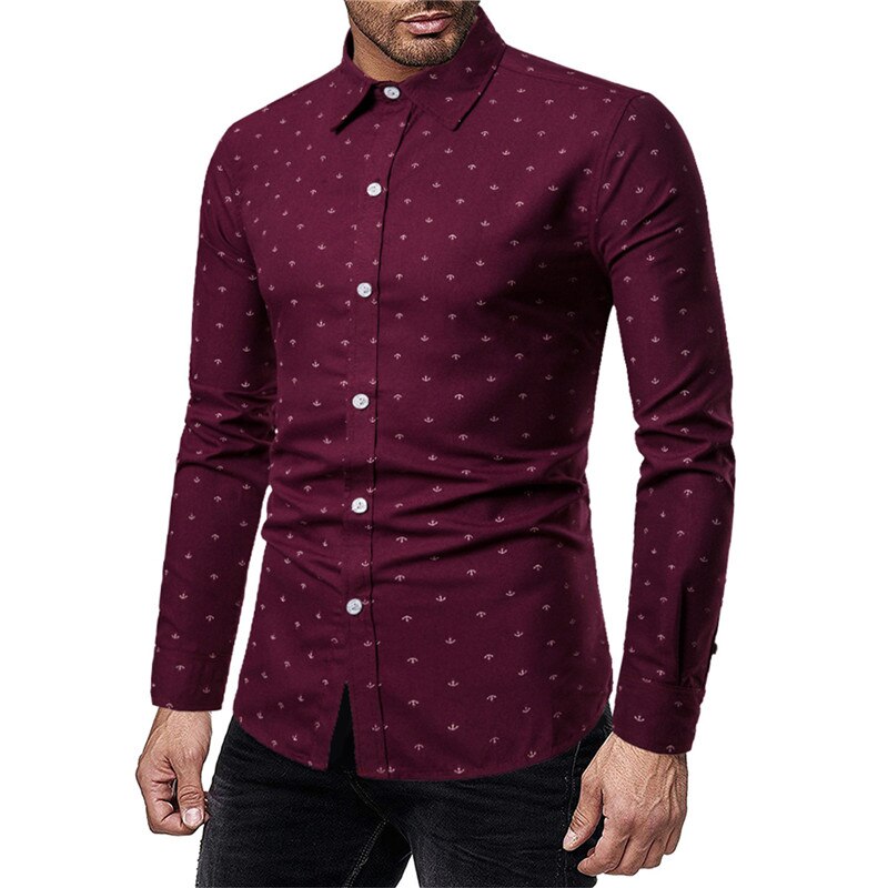 Zuzk 4 farger herre slim fit casual hvit skjorte lange armer oversize skjorter ankertrykk herre skjorte m -4xl
