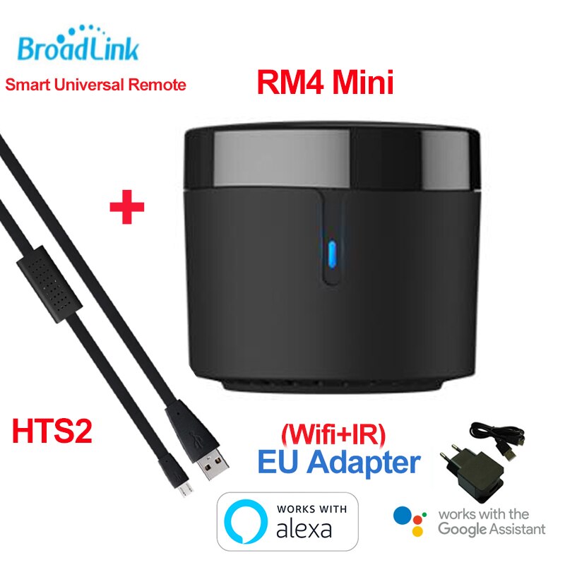 Broadlink RM4 PRO Universal Smart IR RF Remote Controller RM4 Mini Wifi IR Remote Control Work With Alexa Google Home HTS2: RM4 Mini HTS2 EU