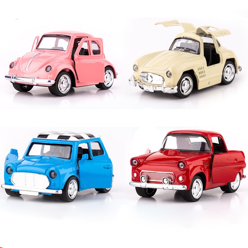 Auto in lega Vintage vecchio scarabeo pressofuso tirare indietro auto Mini modello veicoli giocattoli per ragazzi bambino regali di compleanno di natale decorazioni da forno