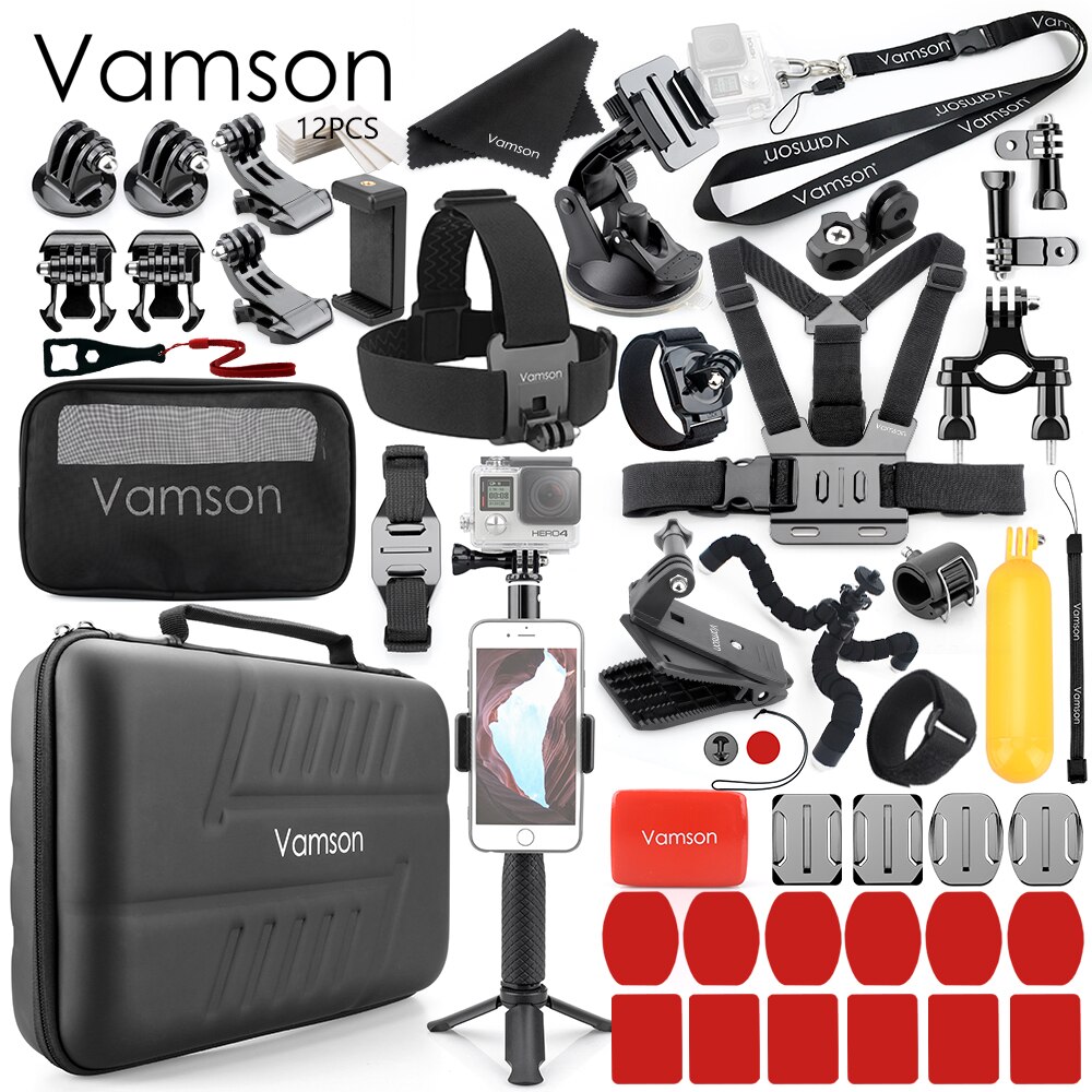 Vamson for Gopro Hero 8 7 6 5 4 Black for Xiaomi Yi 4K Lite for DJI OSMO Action Camera Waterproof Case Bag for SJCAM Eken VS86: VS86F