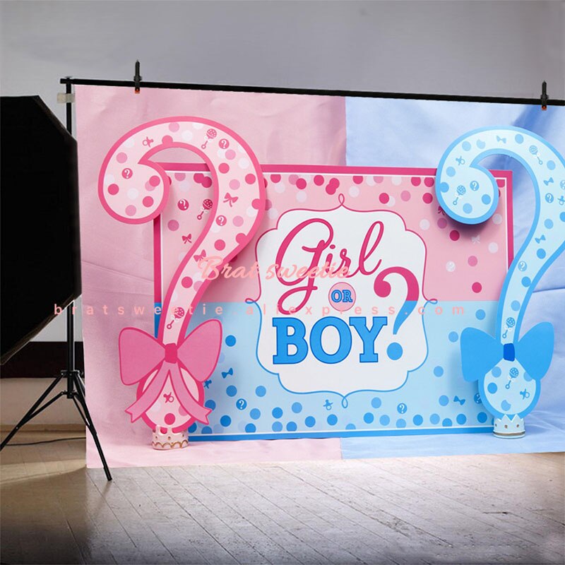 7 x 5ft pige eller dreng køn afslører baggrund fotografering paty baggrund køn afslører vægdekoration fotostudie kabineforsyninger
