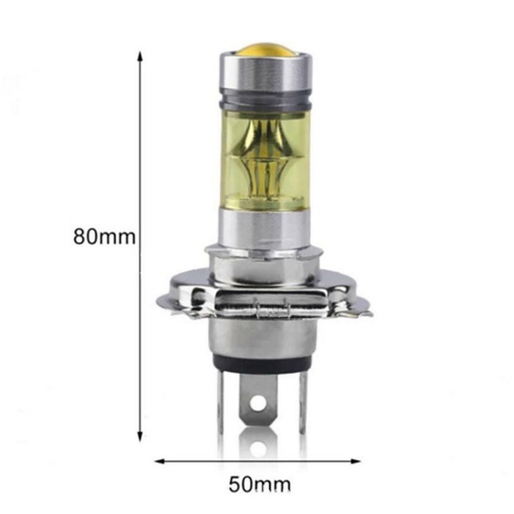 2 kpl  h4 led-sumuvalo auton etusumuvalon otsalamppu 100w suuritehoinen 2835 led keltainen projektorin sumuajovalolamppu